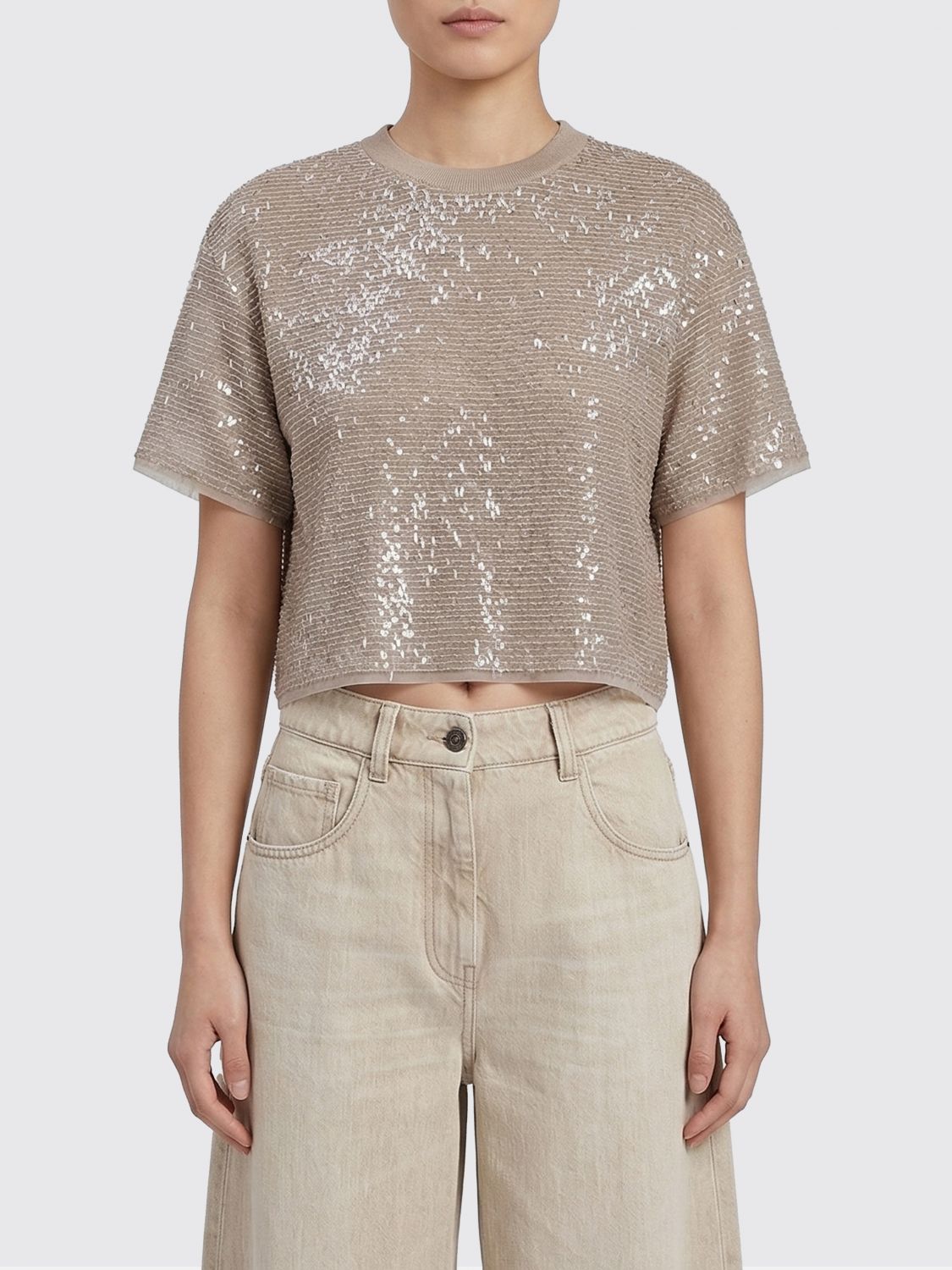 Brunello Cucinelli Sweater Woman  In Silver