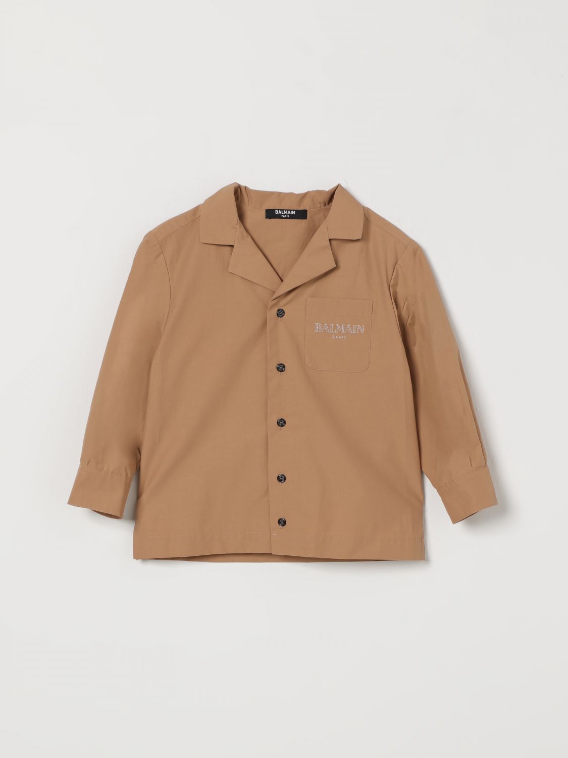 BALMAIN Hemdjacke aus Baumwollmischung mit Logo