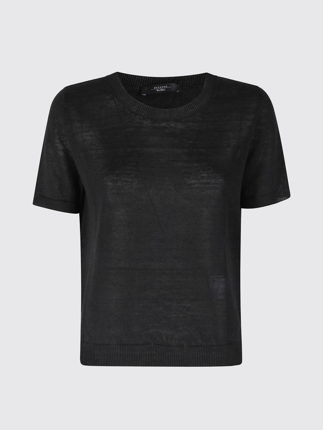 Weekend Max Mara Linen Crew-neck Sweater In Black