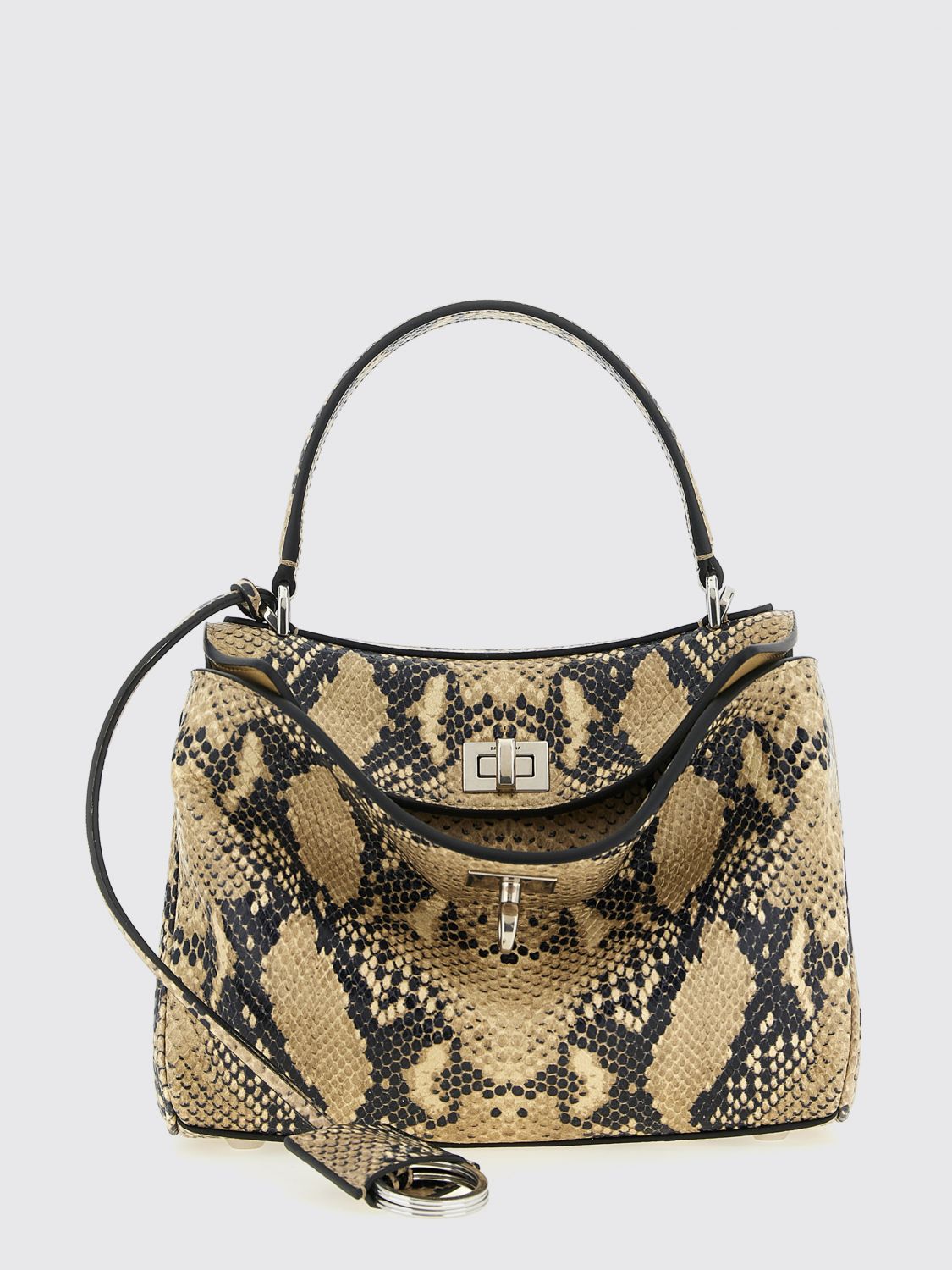 BALENCIAGA Rodeo Python Print Leather Bag