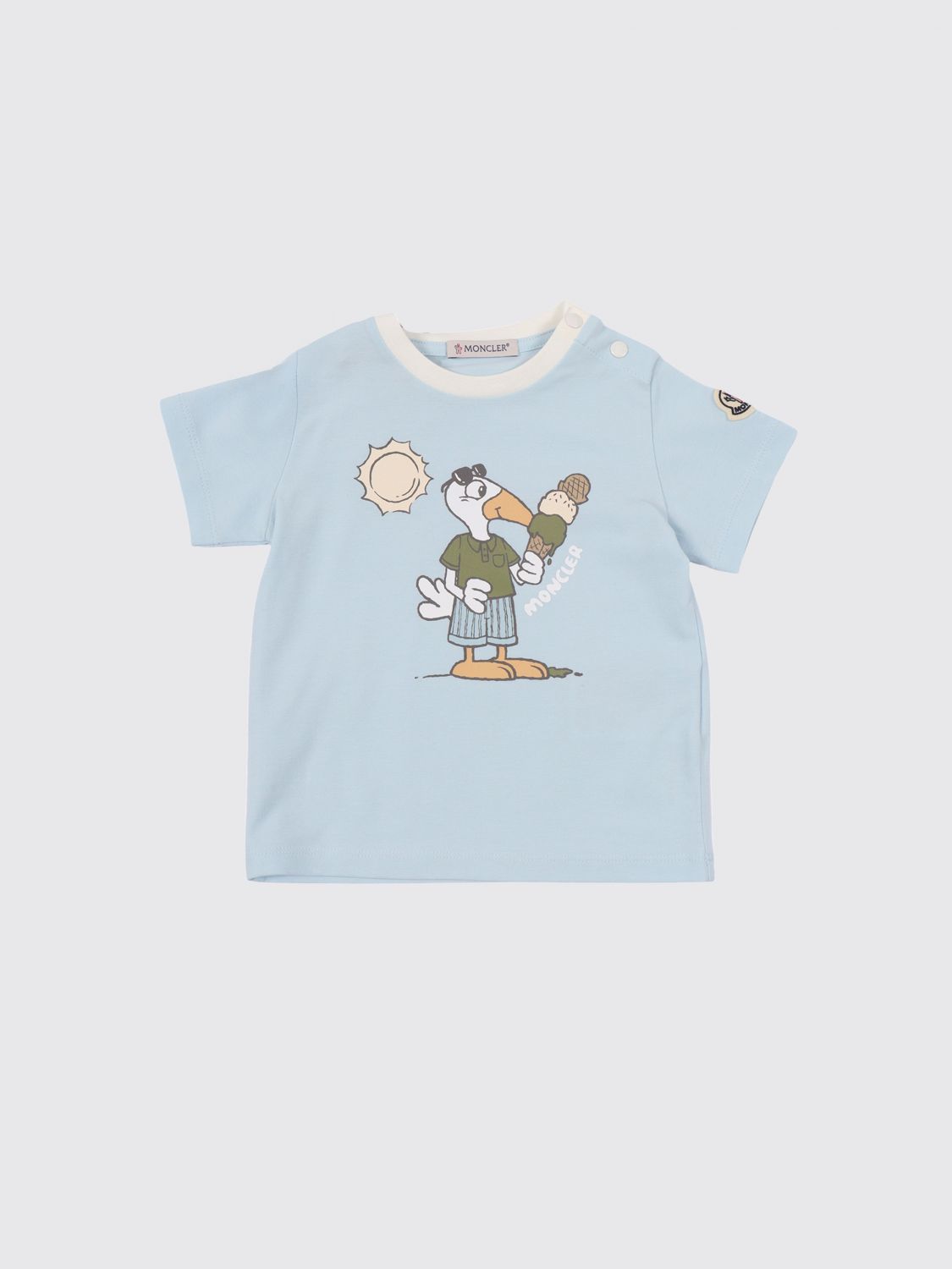 MONCLER Stretch Cotton T-shirt with Logo Print　MONCLER ロゴプリント ストレッチコットン Tシャツ MONCLER
