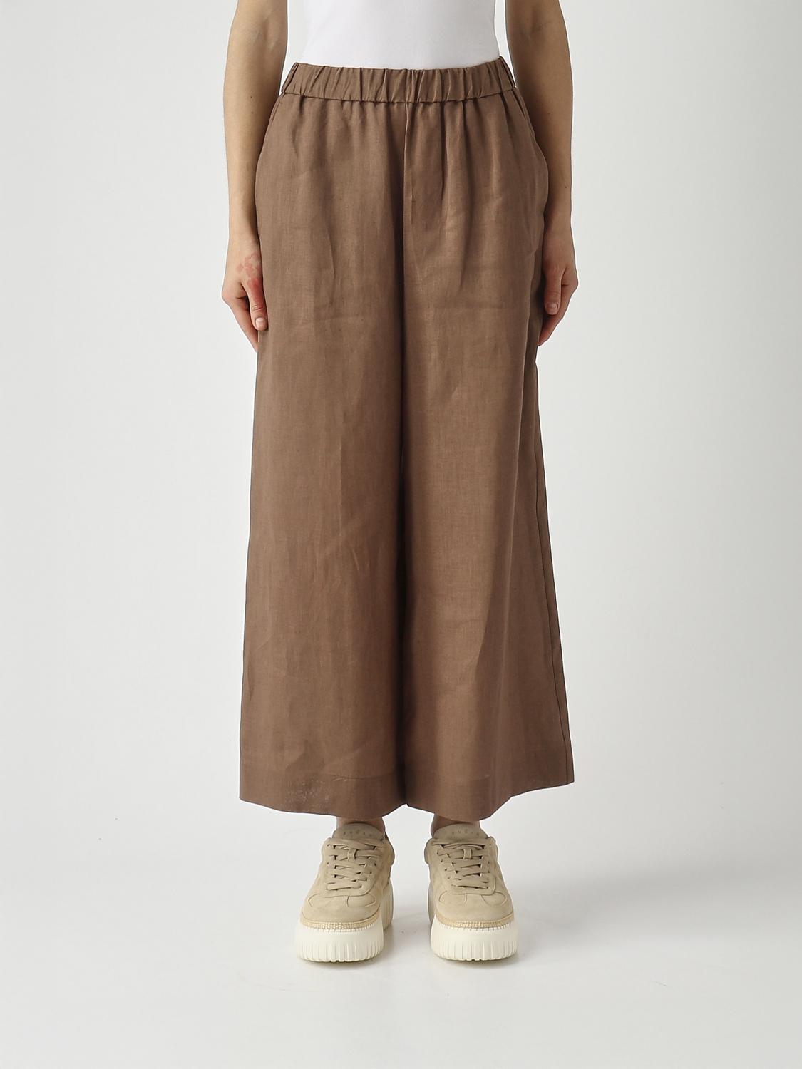 MM Max Mara Pantaloni crop di lino