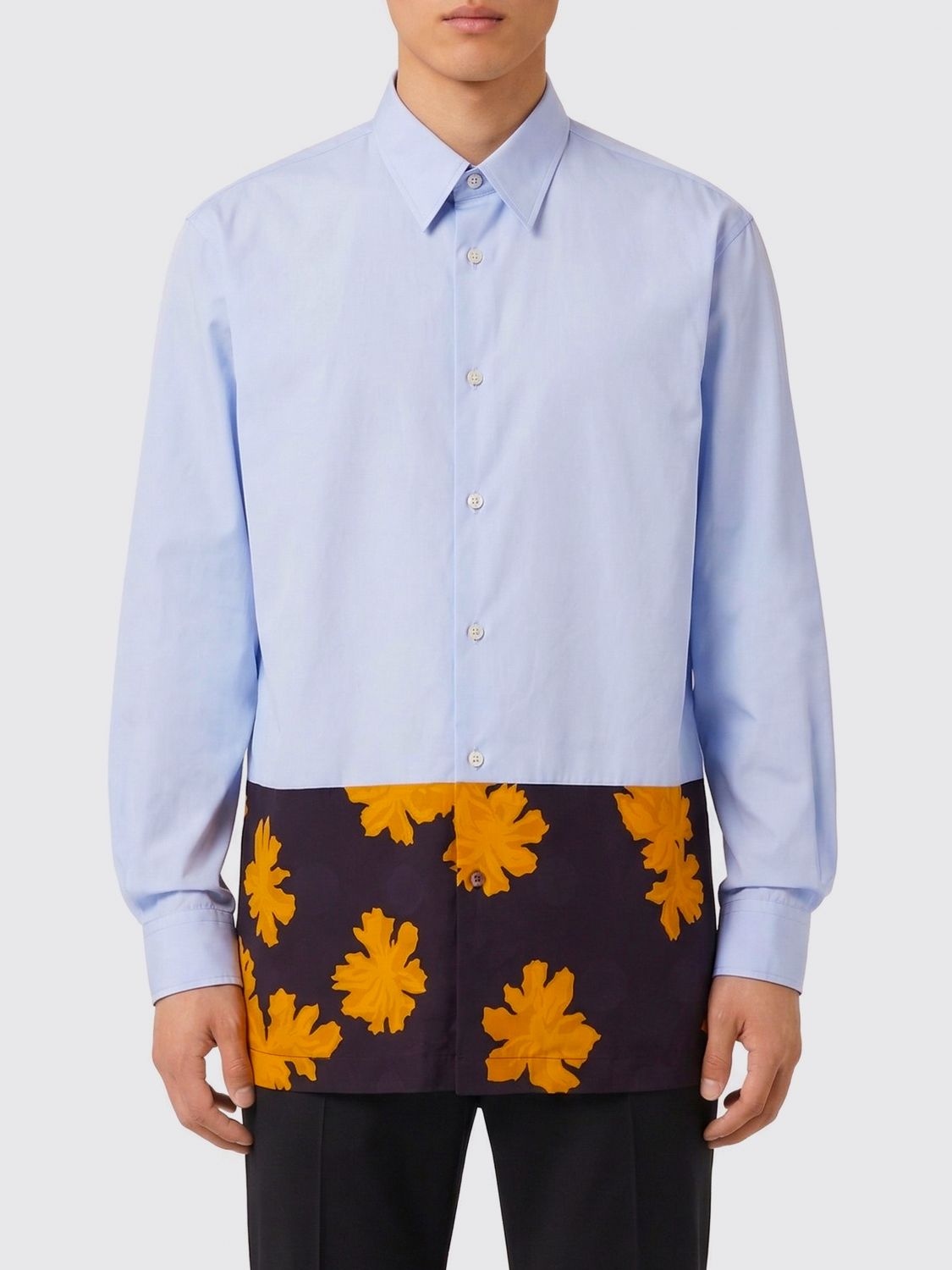 DRIES VAN NOTEN Patchwork Cotton Blend Shirt　DRIES VAN NOTEN パッチワーク コットンブレンド シャツ DRIES