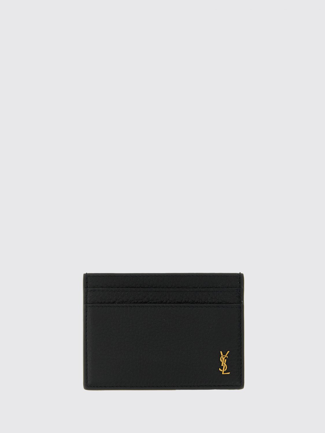 SAINT LAURENT Portacarte di credito Tiny Cassandre in pelle