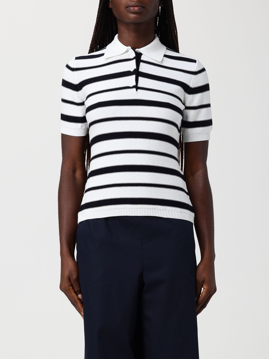 Mm Max Mara Cotton Knit Polo Shirt