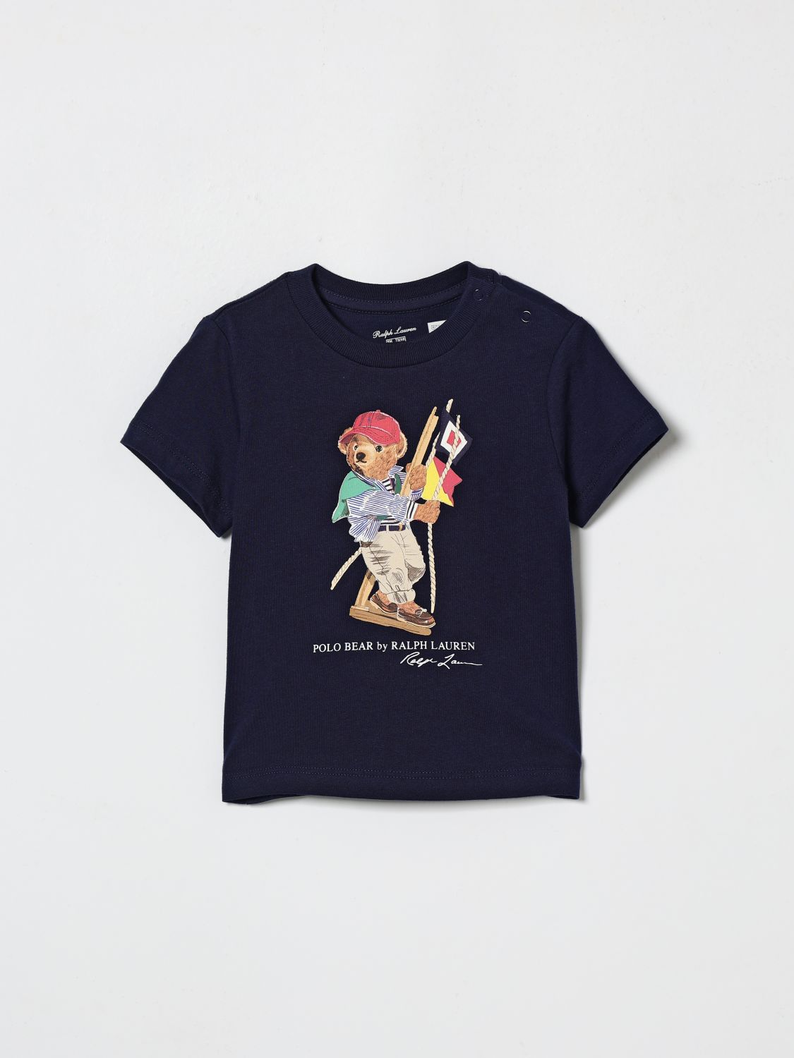 POLO RALPH LAUREN Baumwoll-T-Shirt mit Bärenprint