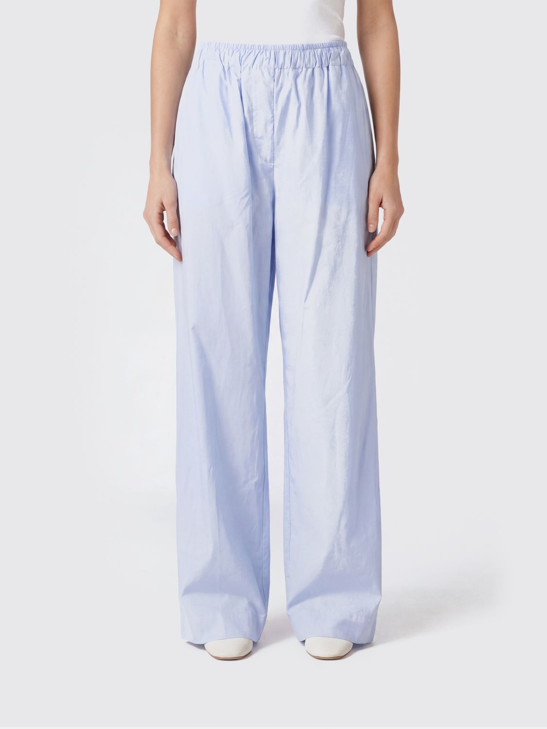 Thelatest Wide Leg Stretch Cotton Trousers · 40