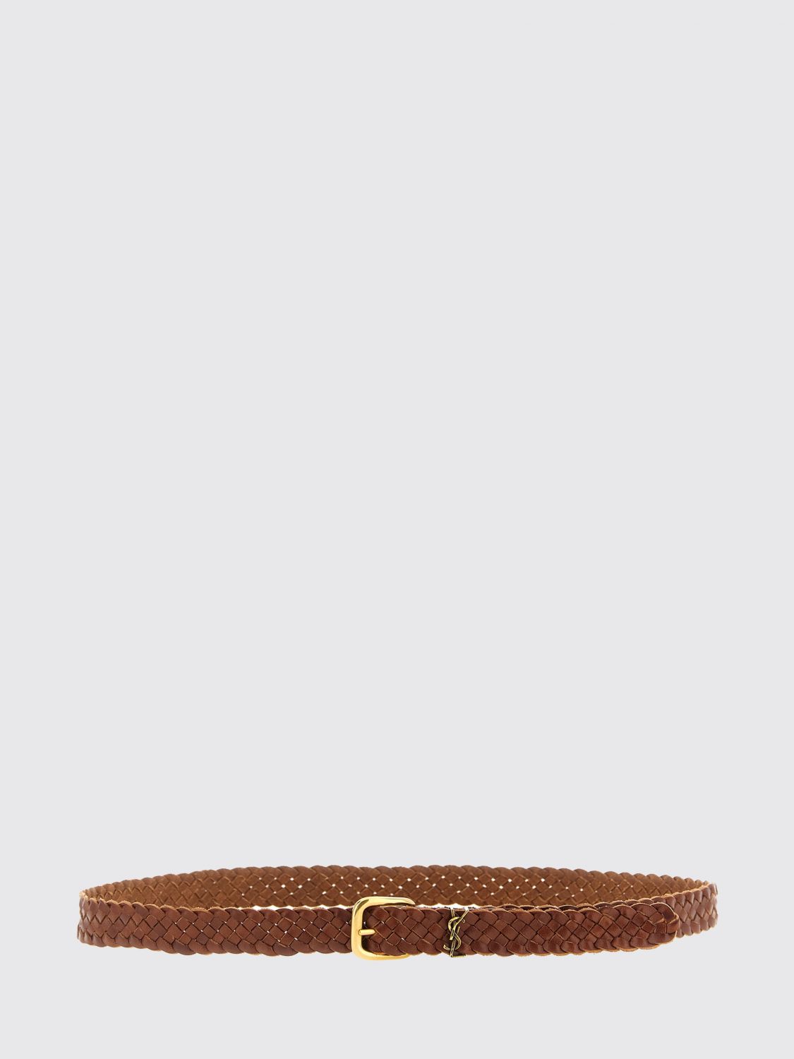 SAINT LAURENT Cintura Cassandre in pelle intrecciata