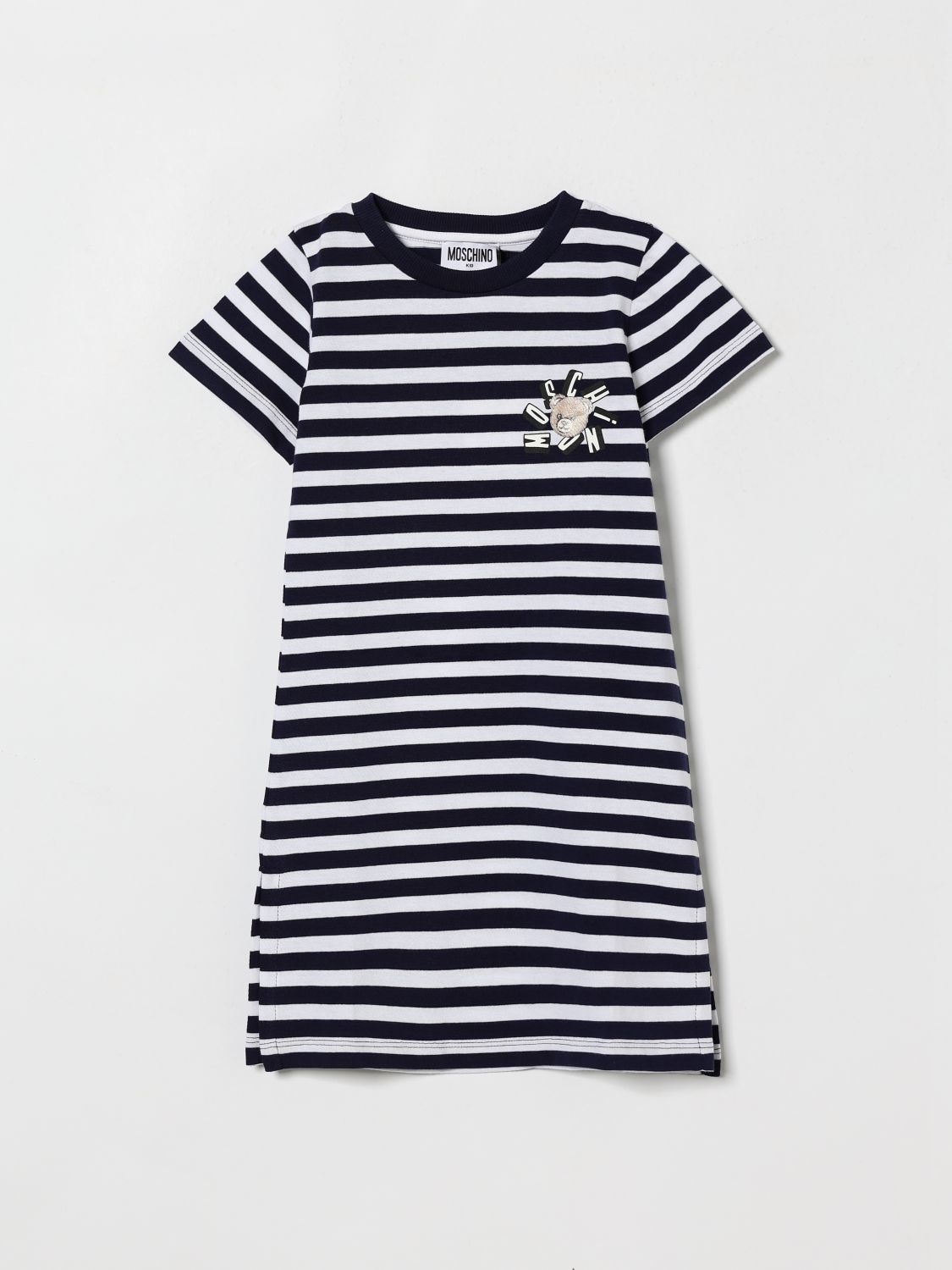 MOSCHINO Gestreiftes Baumwoll-T-Shirt-Kleid