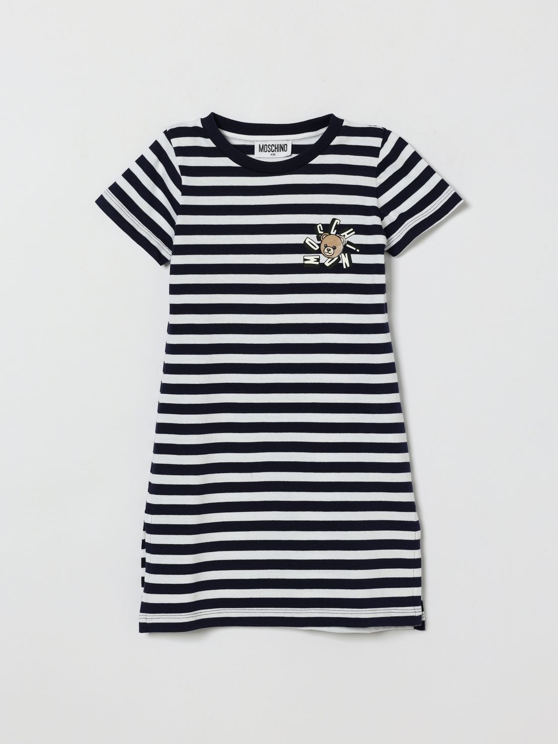 MOSCHINO Gestreiftes Baumwoll-T-Shirt-Kleid