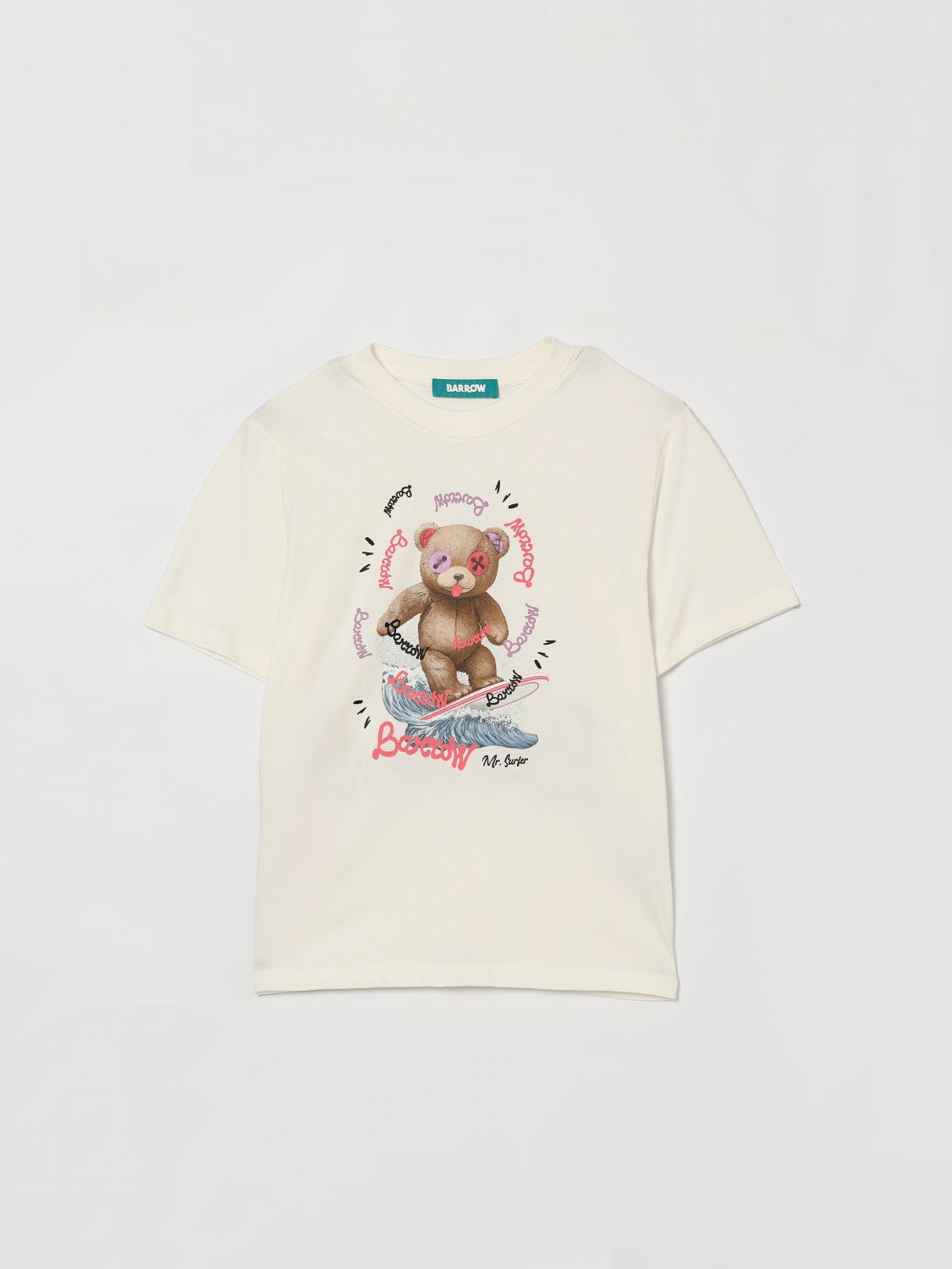 BARROW KIDS Baumwoll-T-Shirt mit Logo und Teddy-Print
