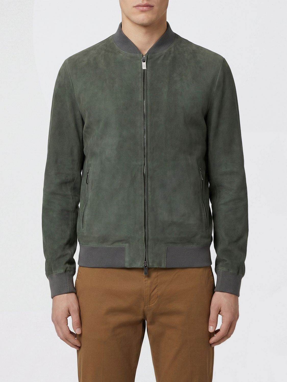 SALVATORE SANTORO Suede Bomber Jacket