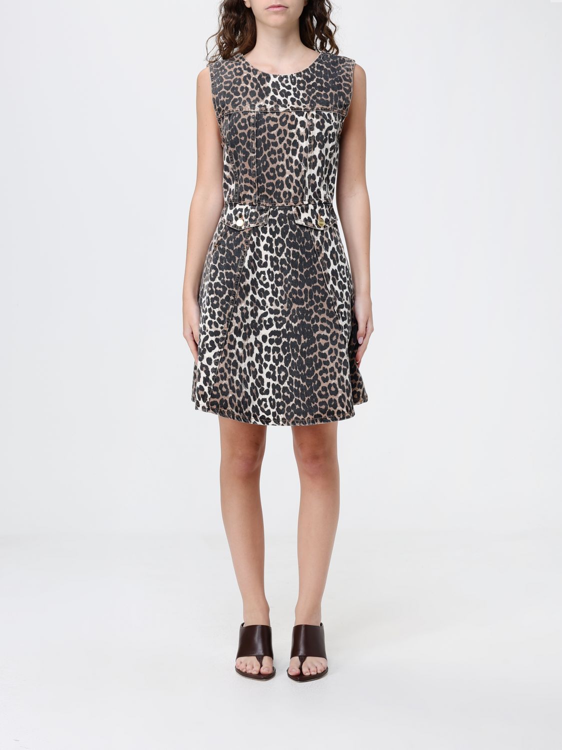GANNI Dress Woman color Milk