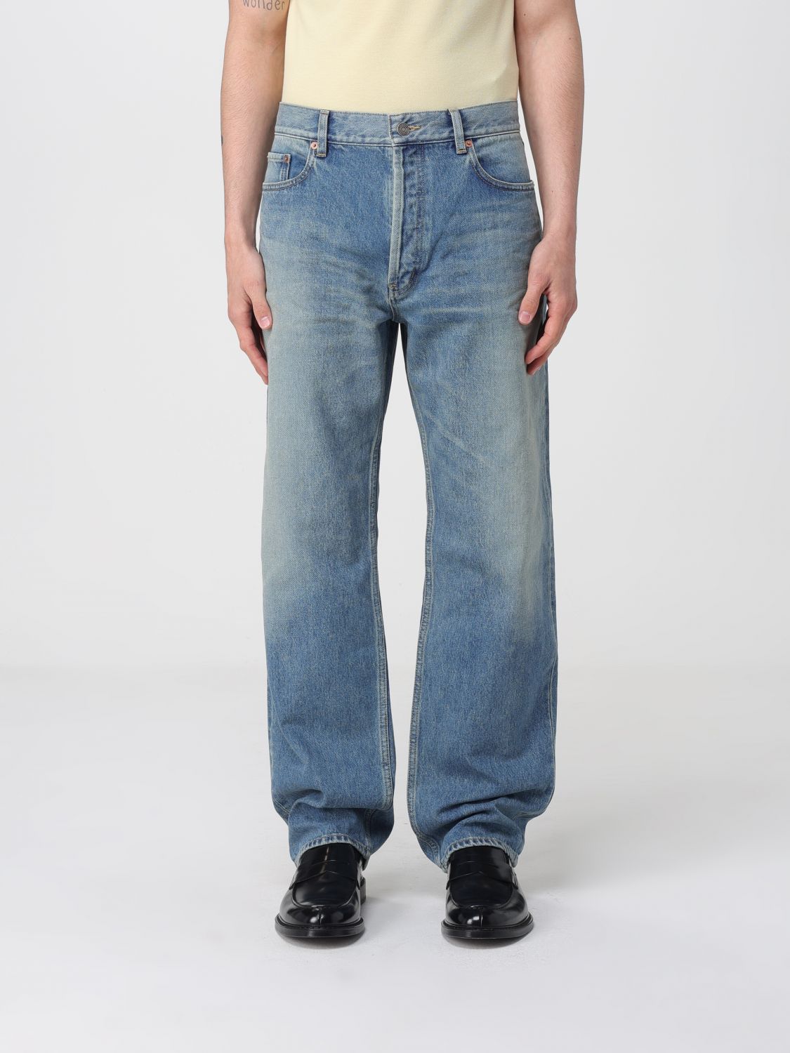 SAINT LAURENT Jeans a gamba larga in denim