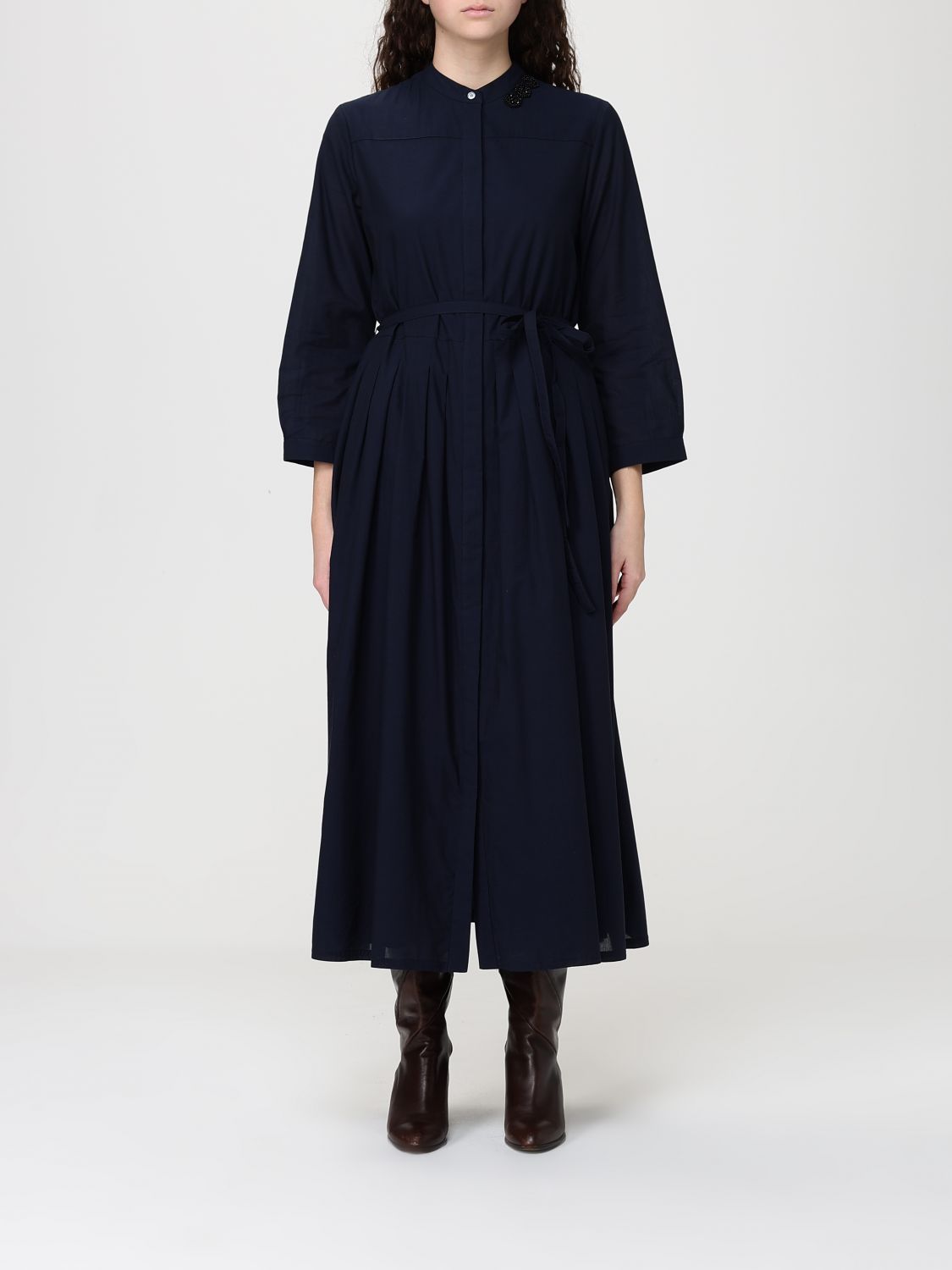 's Max Mara Cotton Voile Shirtdress In Blue