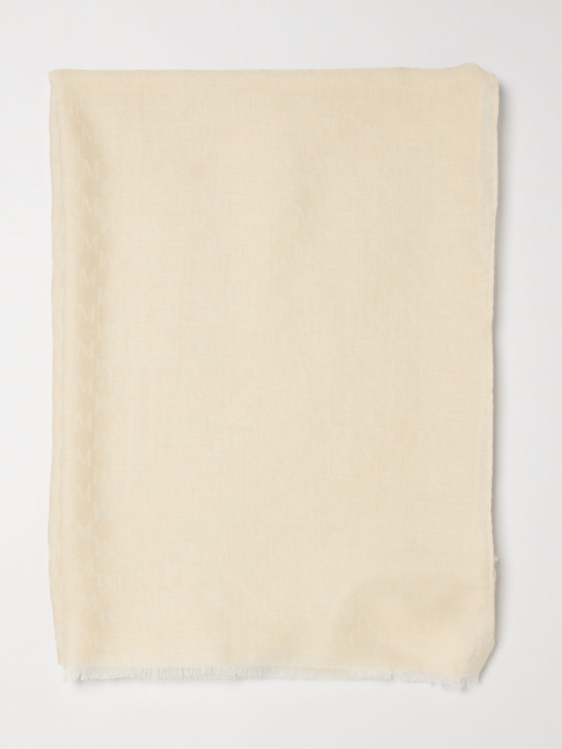 Max Mara Cotton and Wool Scarf with Logo