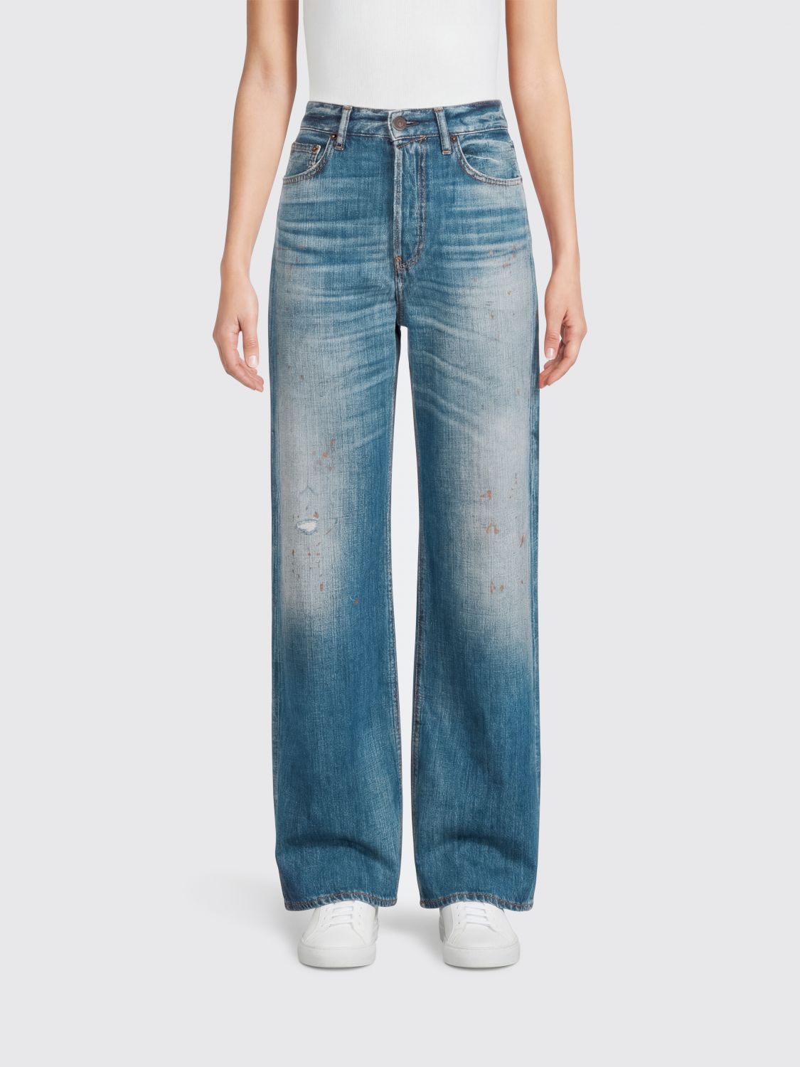 Acne Studios ACNE STUDIOS Jeans Woman color Blue　ACNE STUDIOS ジーンズ ウーマン カラー ブルー