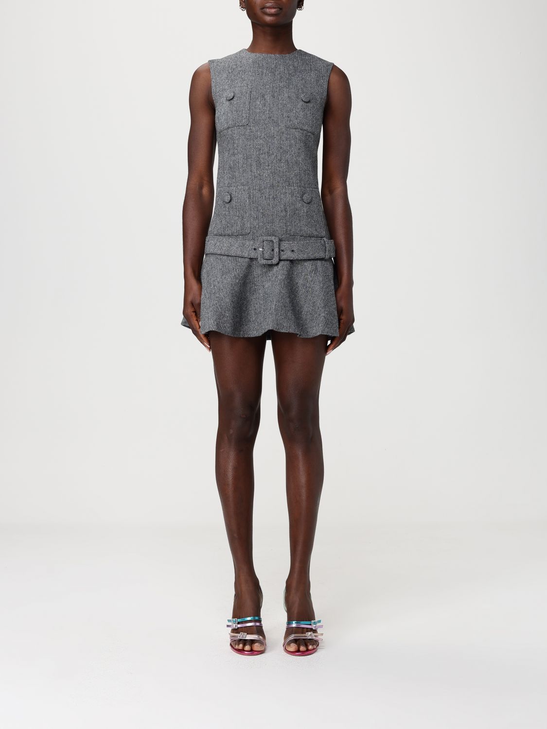 Self-Portrait Wool Blend Mini Dress