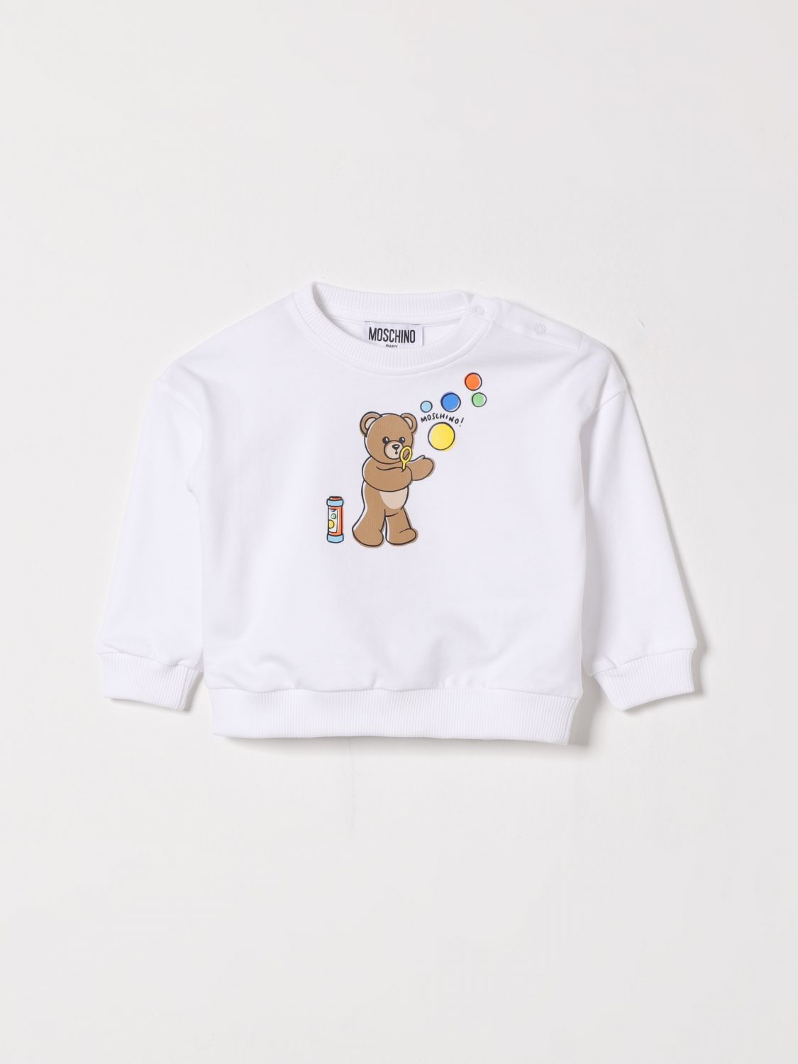 MOSCHINO Baumwoll-Rundhals-Sweatshirt mit Logo