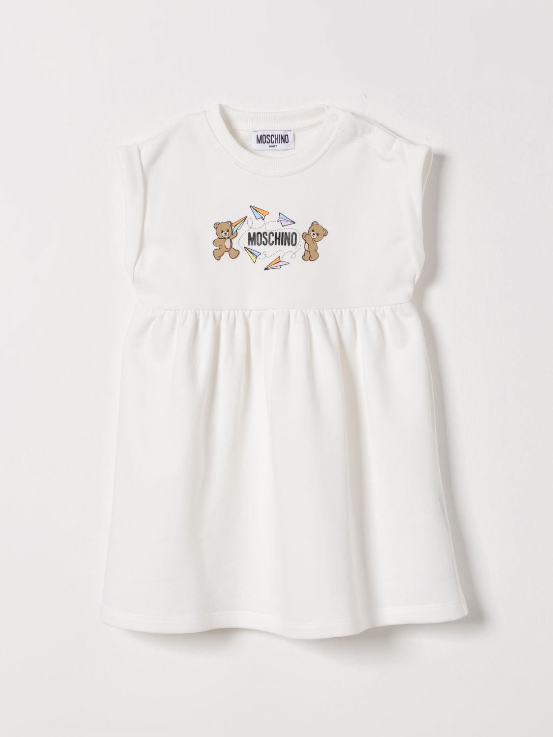 MOSCHINO Ärmelloses Baumwollkleid mit Logo