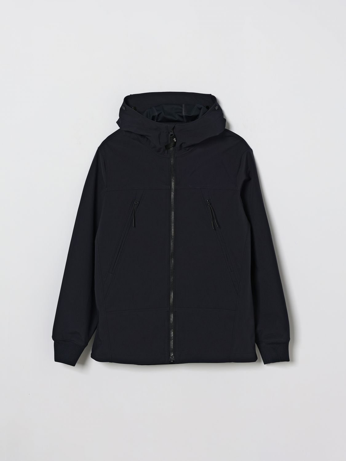 C.p. Company Kids'  Polyester Jacket With Hood And Lens In Blue