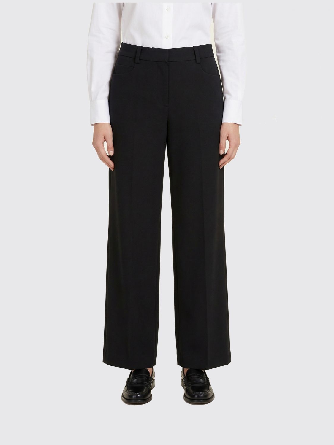 's Max Mara Virgin Wool Blend Trousers In Black