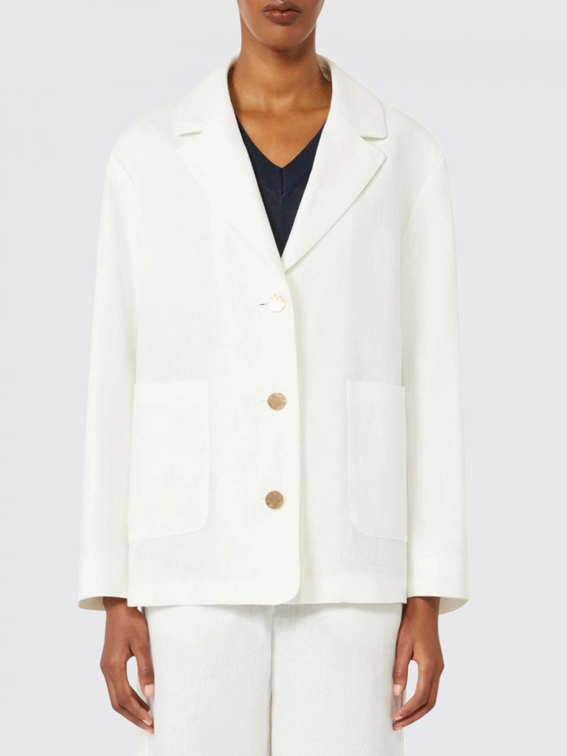 's Max Mara Single-breasted Linen Blazer In White