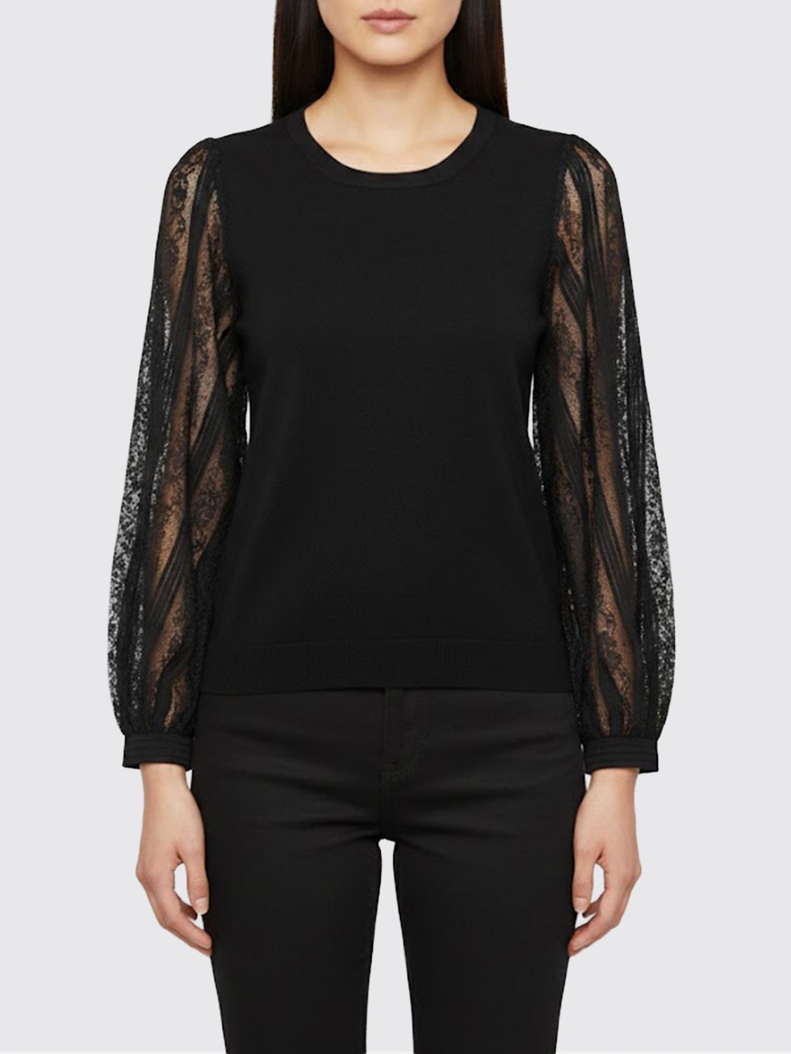 Twinset Pullover aus Viskosemischung und Spitze