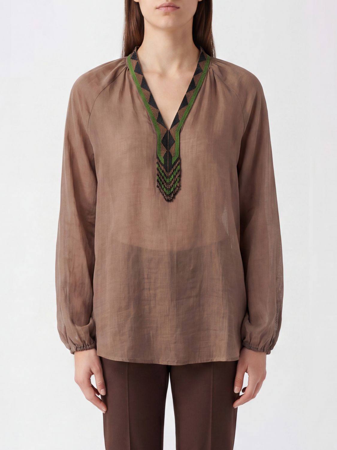 Bazar Deluxe Viscose Blouse In Brown