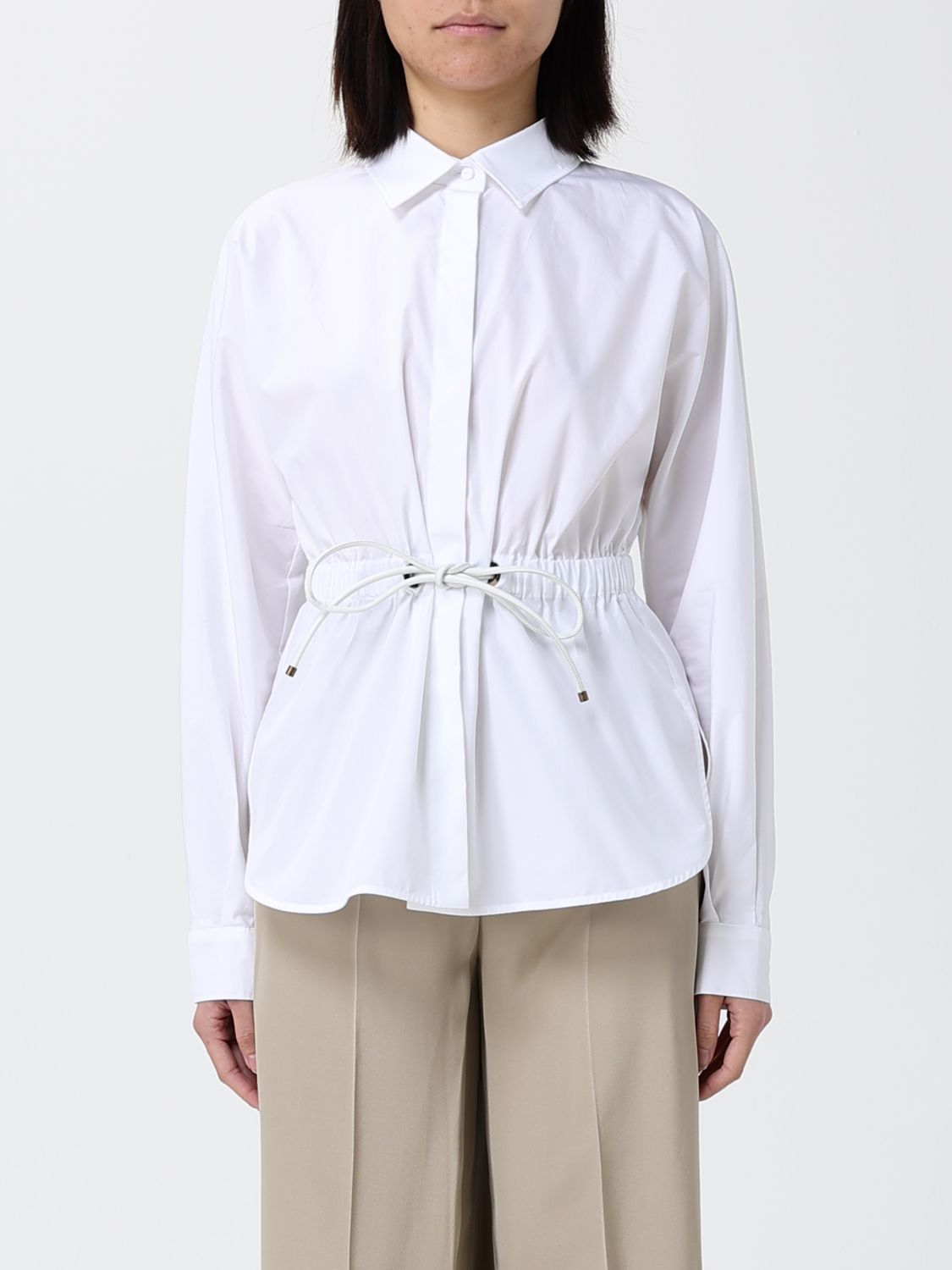 Max Mara MAX MARA Cotton Shirt with Drawstring　MAX MARA ドローストリング付きコットンシャツ