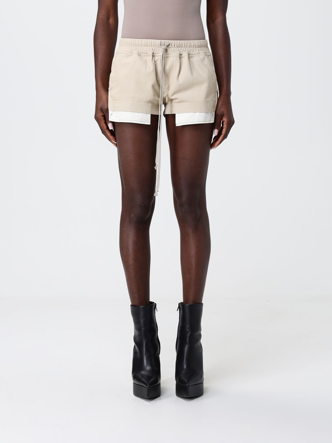 RICK OWENS Leather Drawstring Shorts