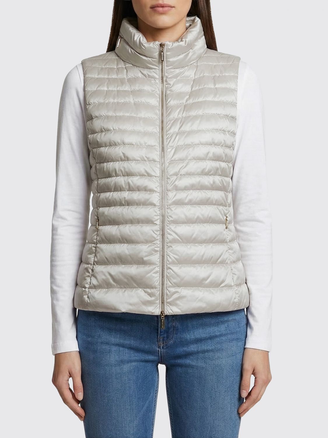 Moorer Padded and Quilted Zip Vest