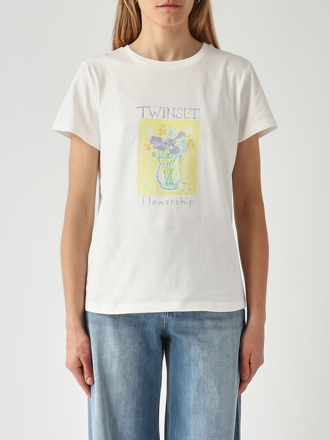 Twinset Florale Baumwoll-T-Shirts