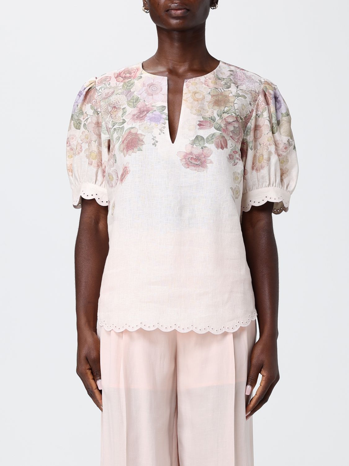 Twinset Leinenbluse mit Blumenmuster