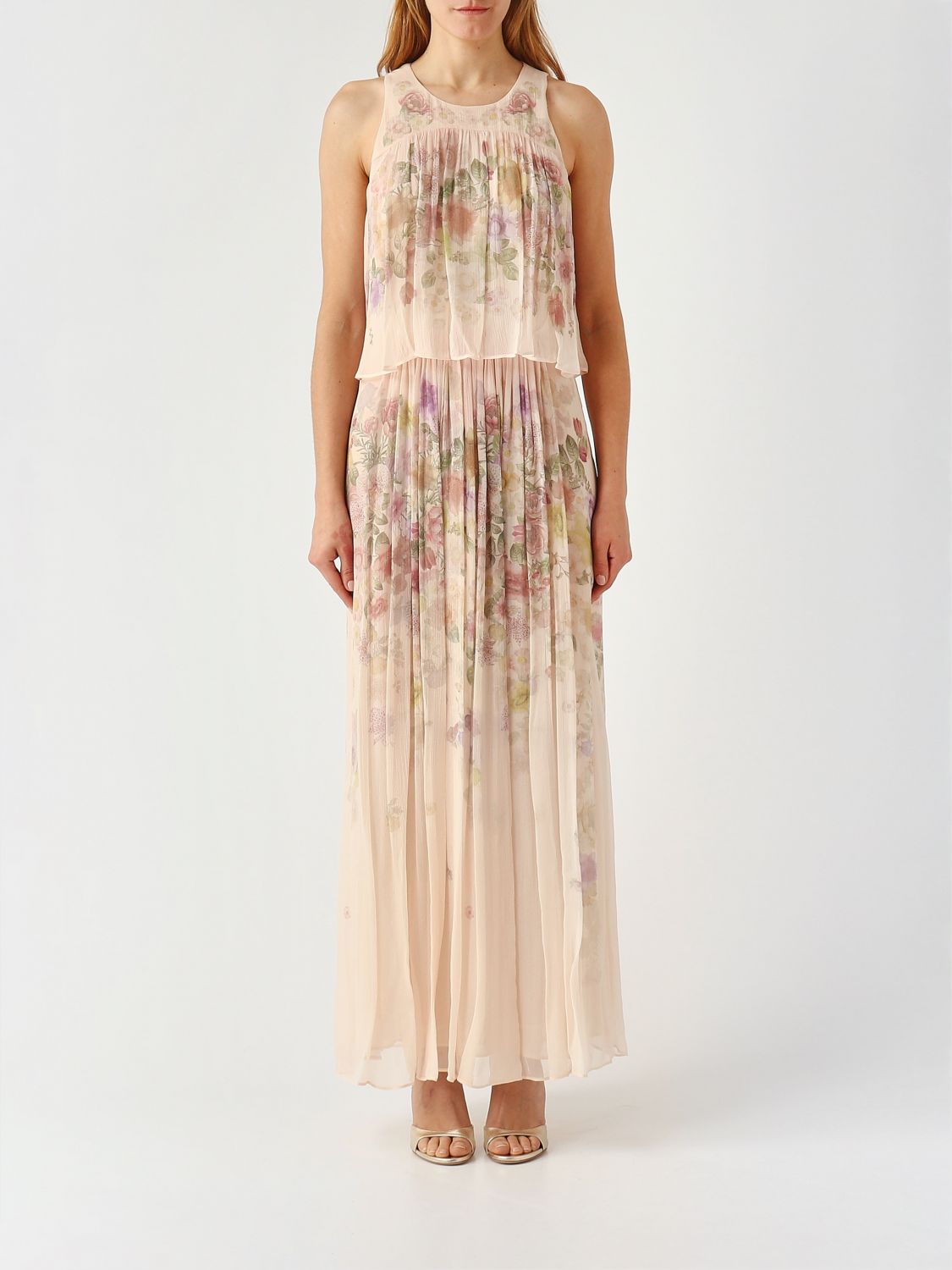 Twinset Langes Crêpe-Kleid mit Blumenprint