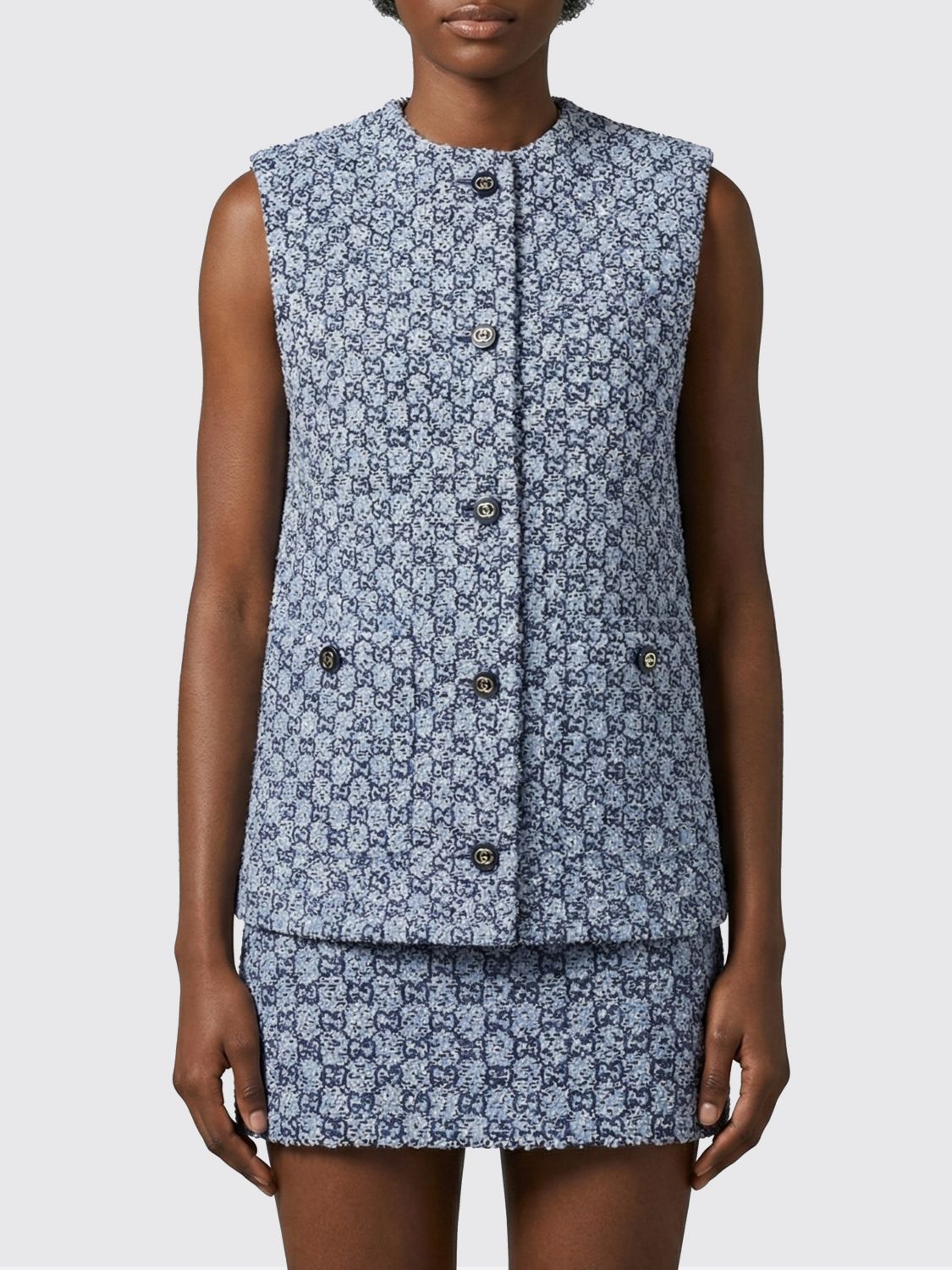 GUCCI Gilet in cotone GG