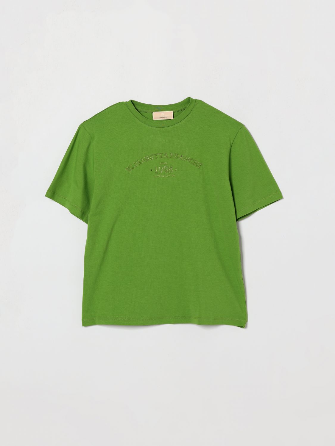 ELISABETTA FRANCHI LA MIA BAMBINA T-shirt in cotone con logo di strass