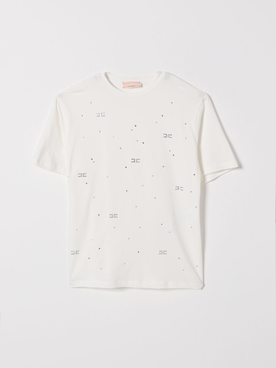 ELISABETTA FRANCHI LA MIA BAMBINA Baumwoll-T-Shirt mit Strass-Logo
