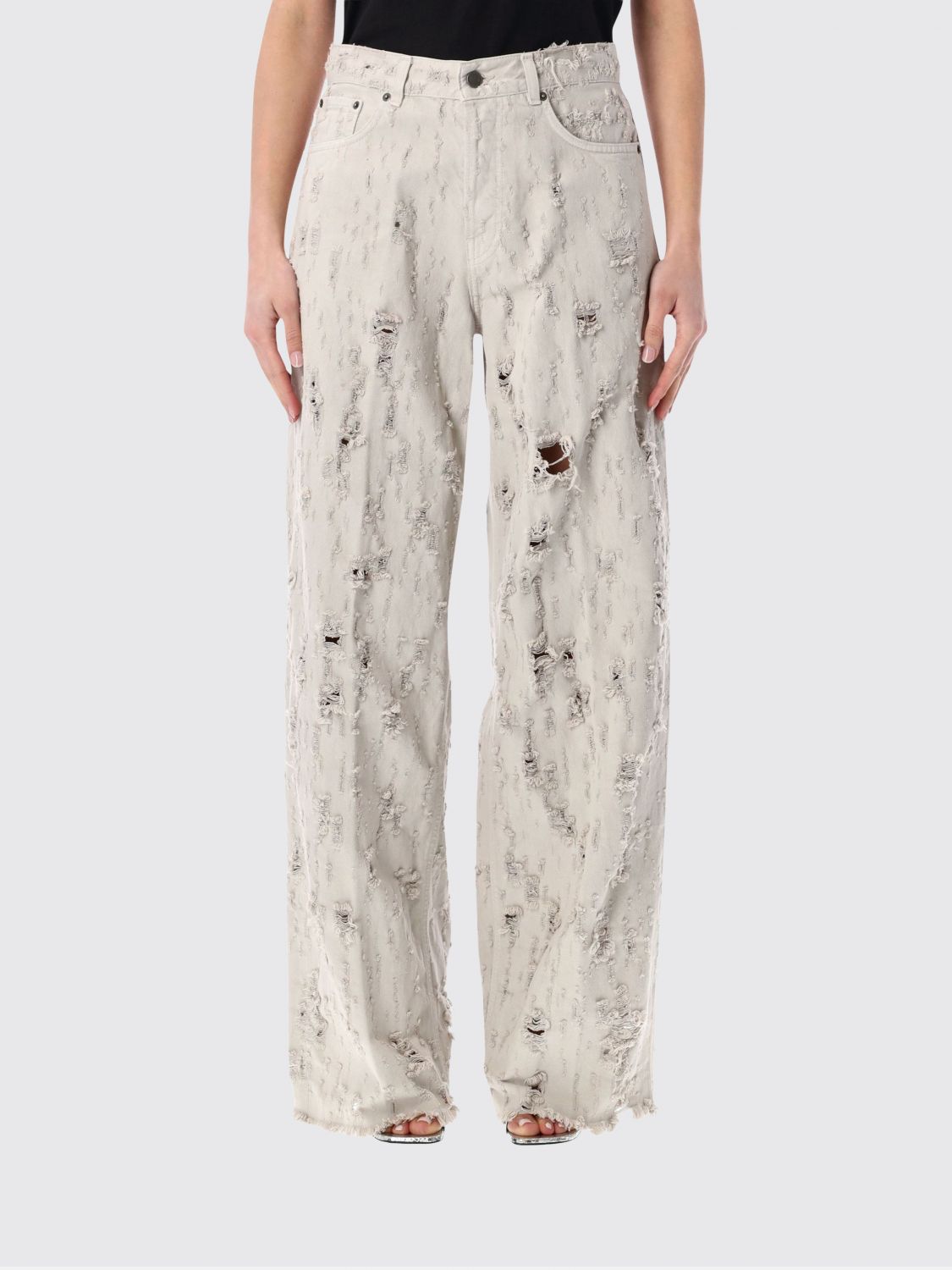 Haikure Distressed Denim Wide-leg Jeans · 25