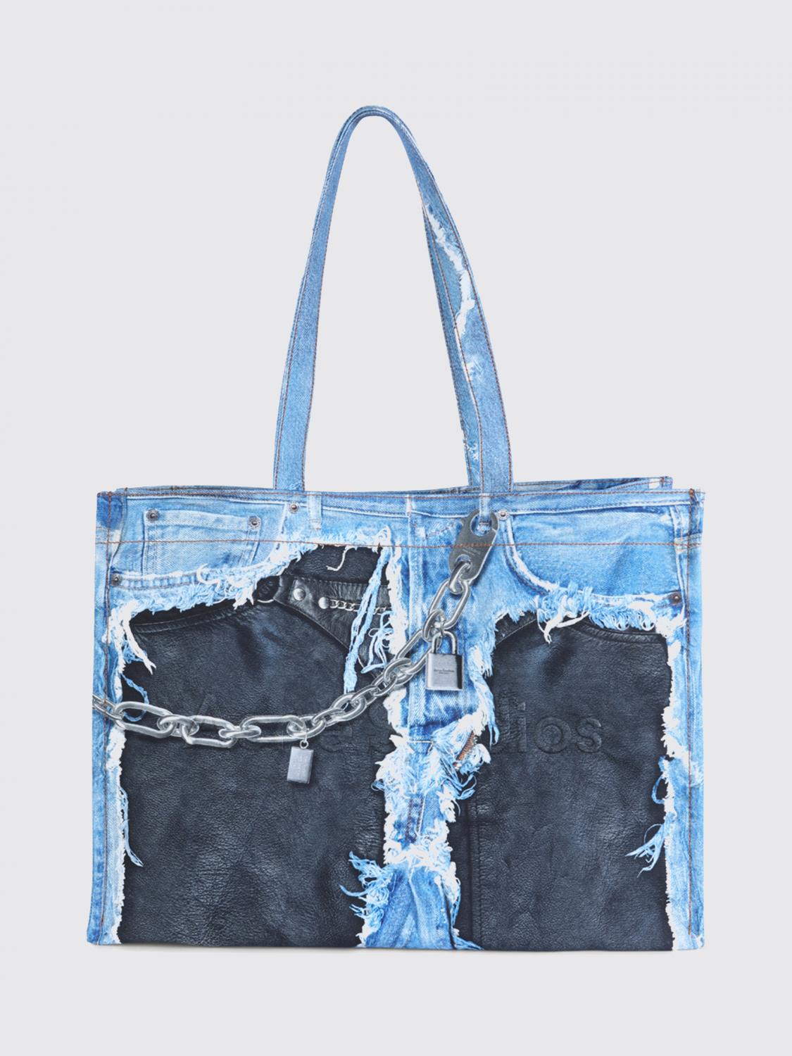 Acne Studios ACNE STUDIOS Tote Bag Woman color Blue　ACNE STUDIOS トートバッグ ウィメンズ カラー ブルー