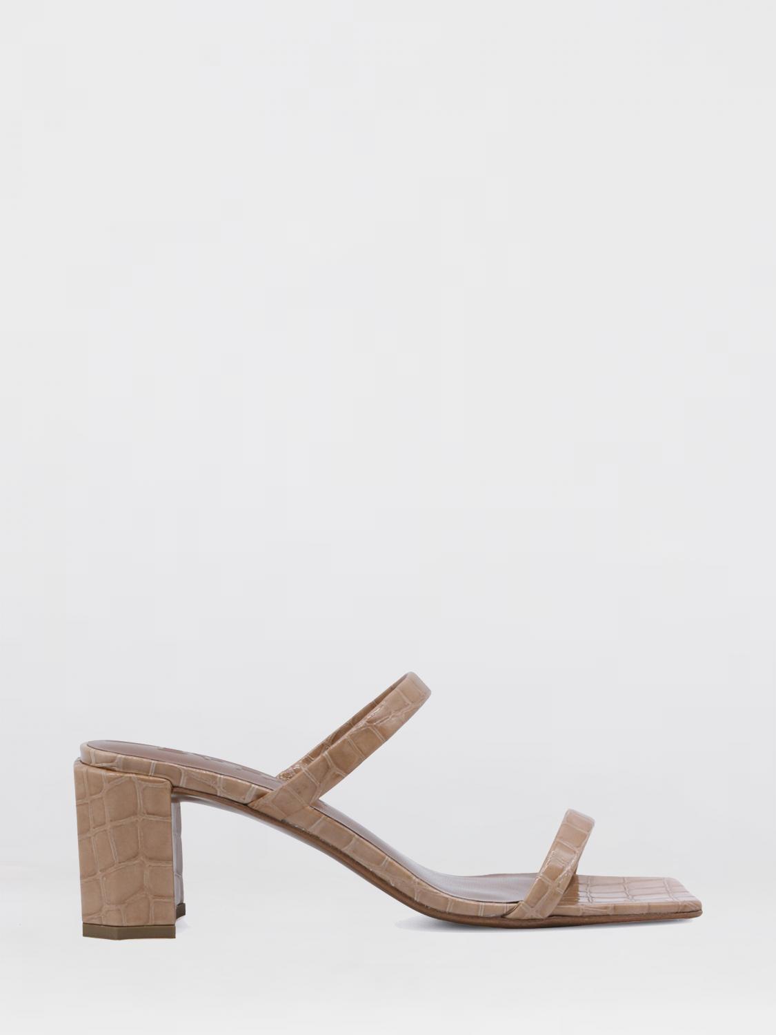 By Far Tanya Croc Print Leather Sandals