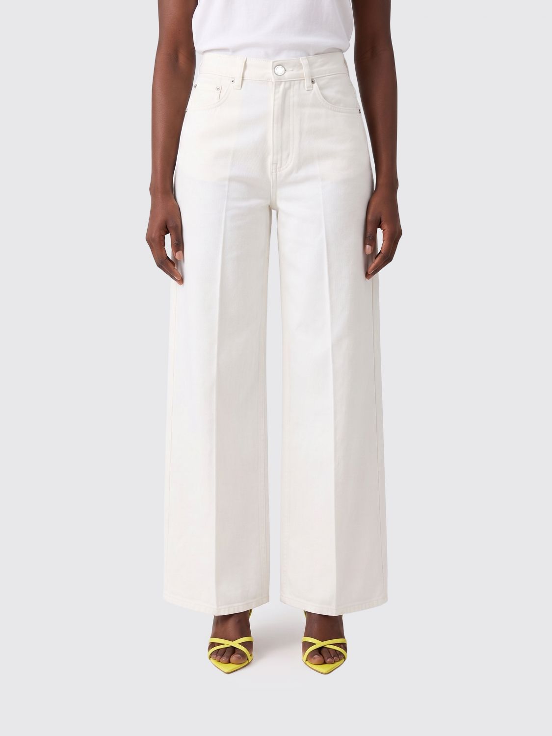 Pt Torino Wide Leg Cotton Denim Jeans