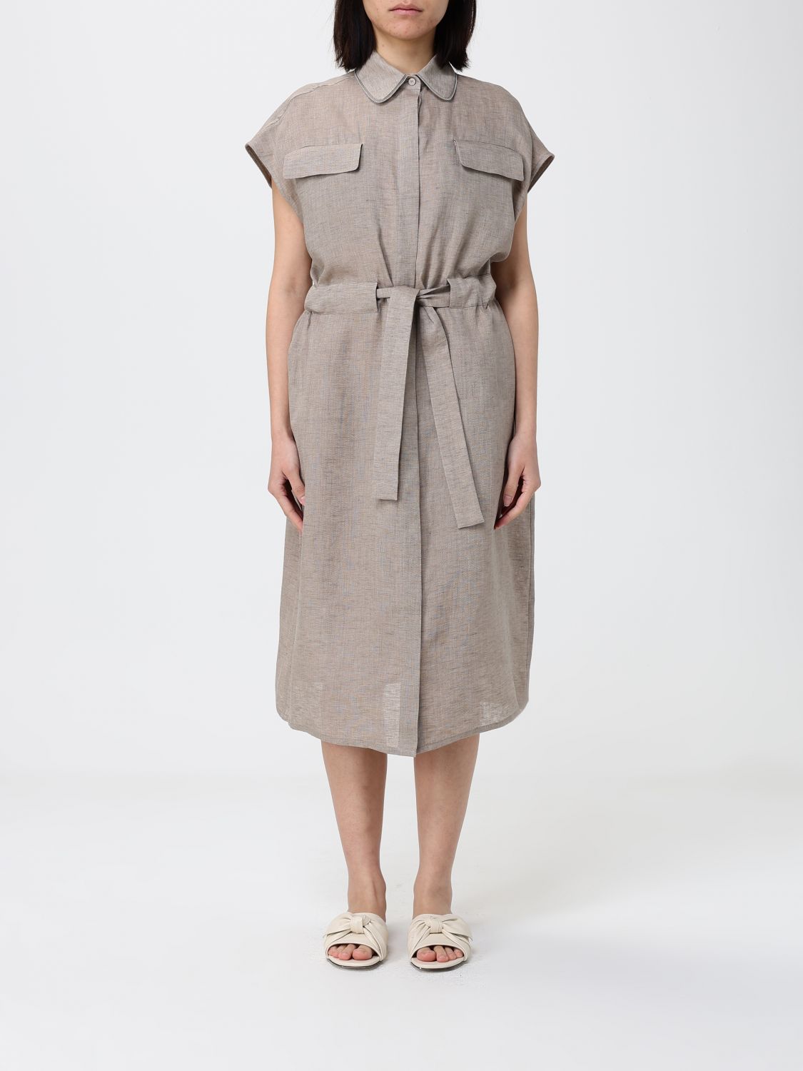 FABIANA FILIPPI Leinen-Hemdblusenkleid