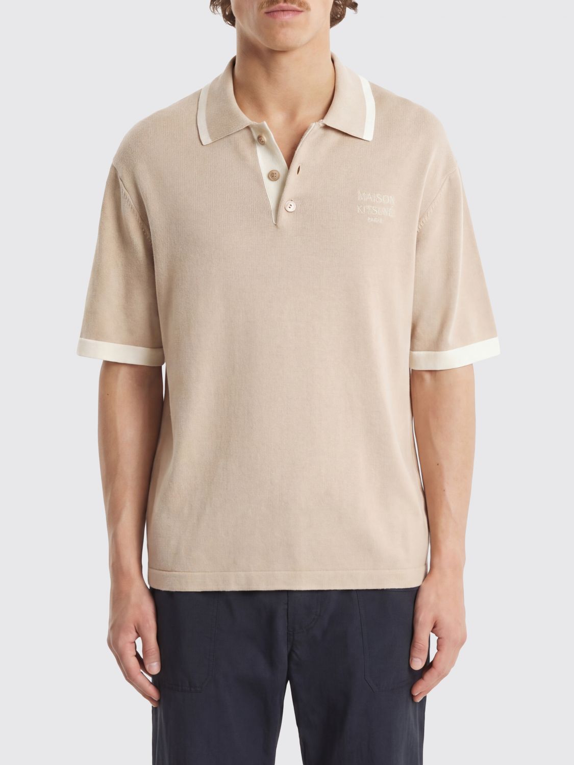 MAISON KITSUNÉ Polo Shirt Men color Pink
