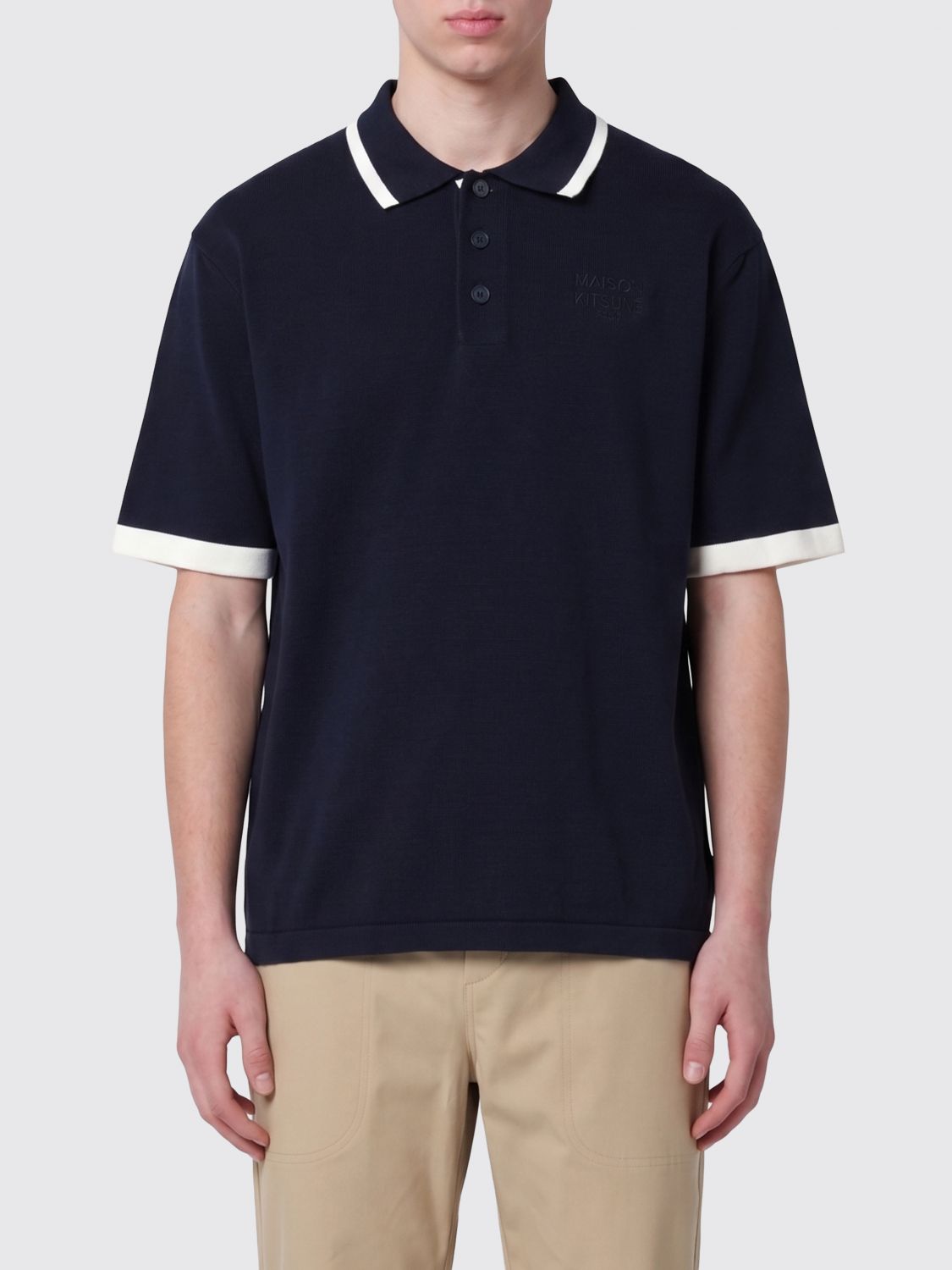 MAISON KITSUNÉ Polo Shirt Men color Navy