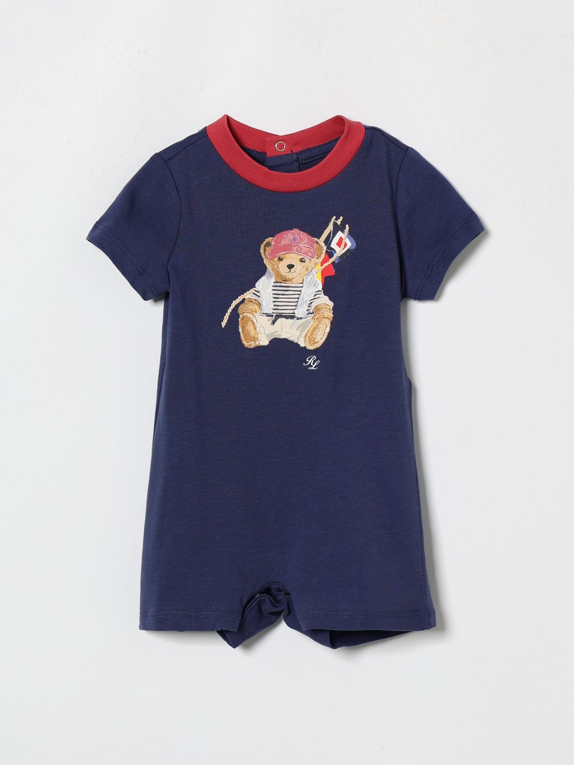 POLO RALPH LAUREN Baumwoll-Overall mit Bärenprint von