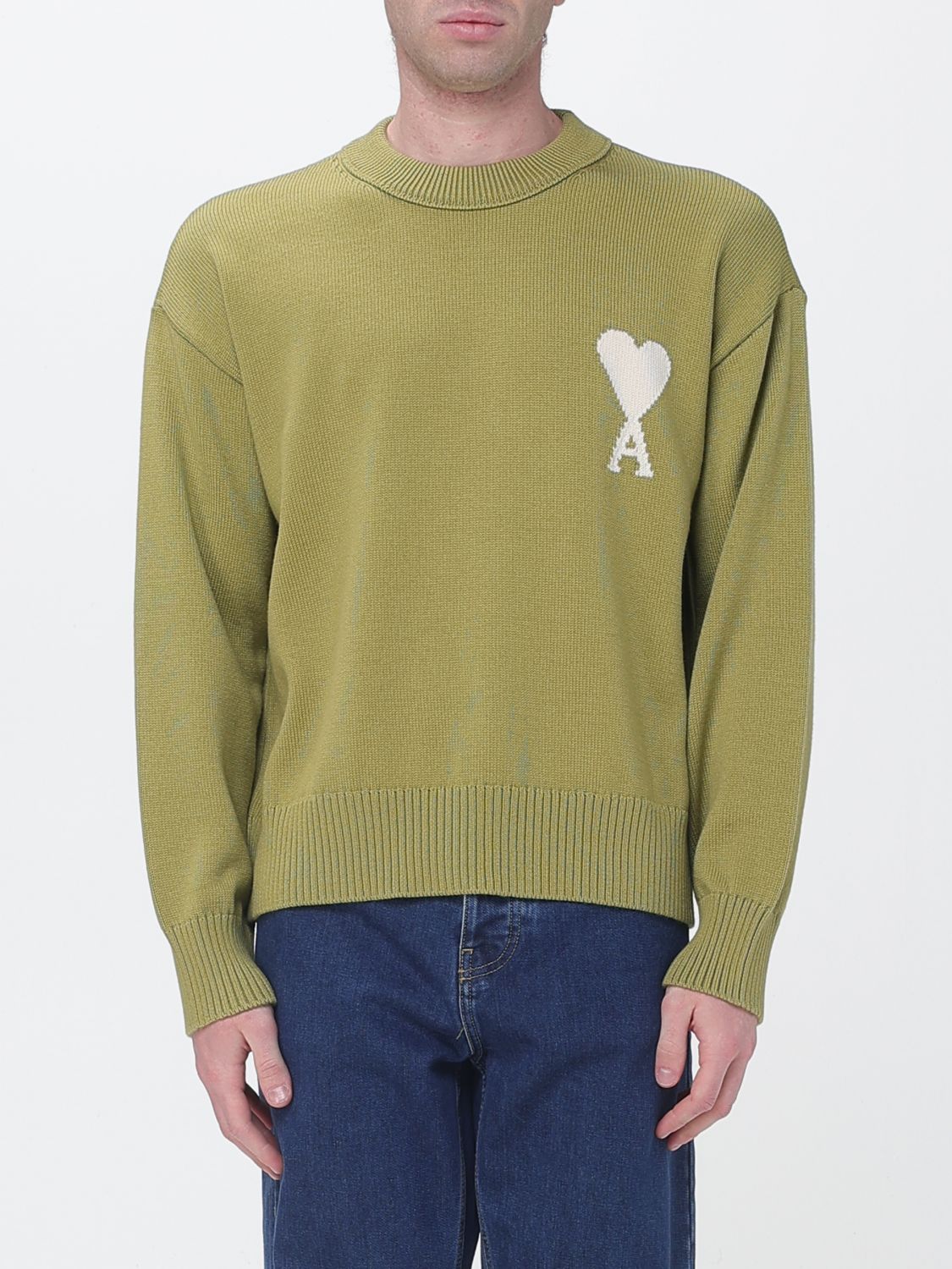 AMI PARIS Wool and Cotton Crew-Neck Pullover　AMI PARIS ウール＆コットン クルーネック プルオーバー AMI