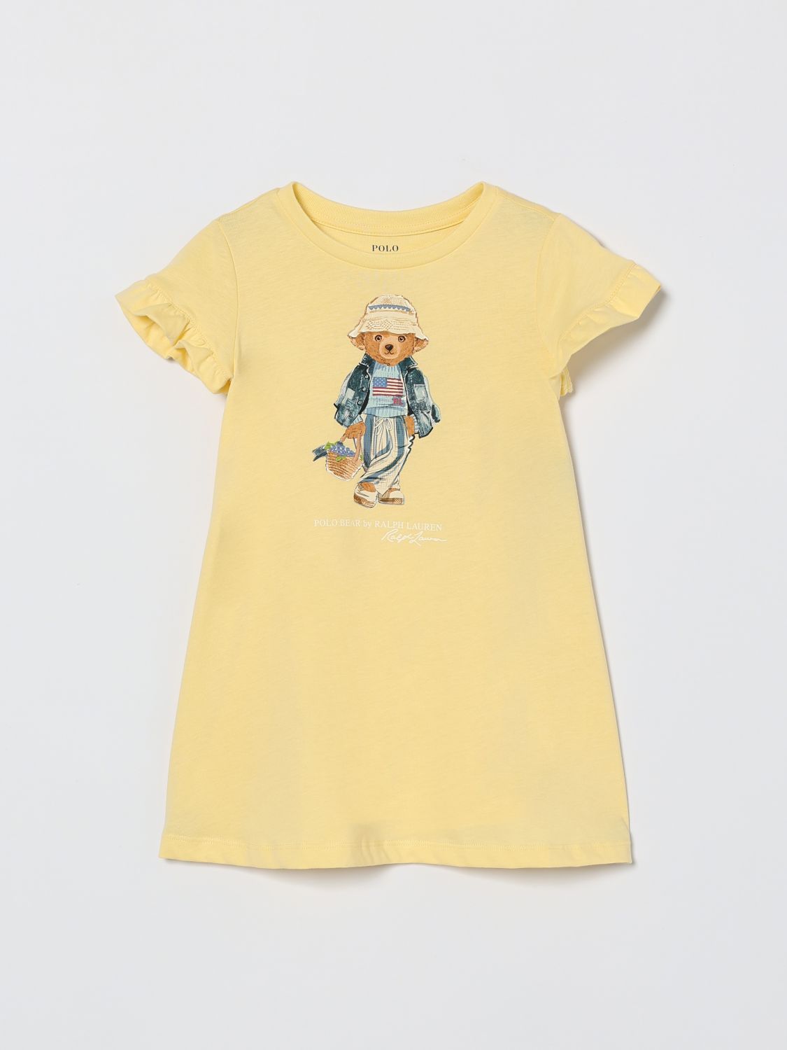 POLO RALPH LAUREN Baumwollkleid mit Bärenprint