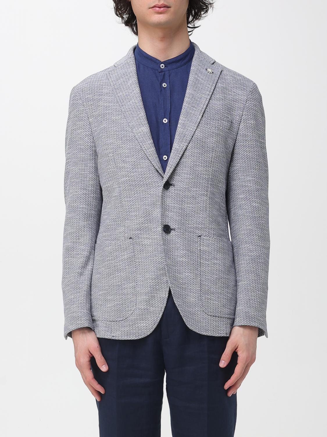 Manuel Ritz Cotton and Linen Single Breasted Blazer