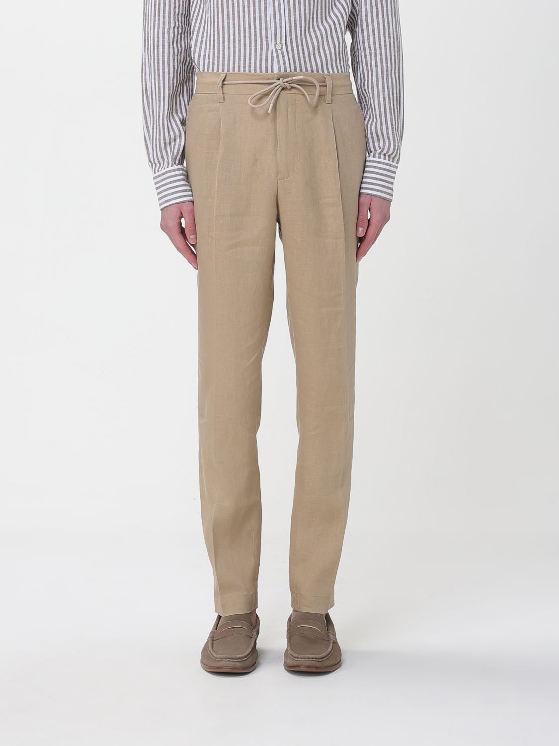 Manuel Ritz Linen Slim Fit Trousers with Drawstring